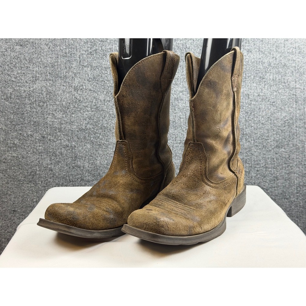 Ariat Rambler Western Men Brown Distressed Leather Cowboy Boots Square Toe Sz 10